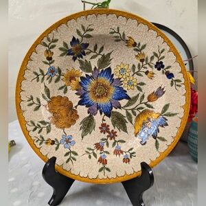 Vintage Gouda Pottery Bowl Decorative Plate Made In Holland.